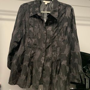Coldwater Creek black semi sheer blouse